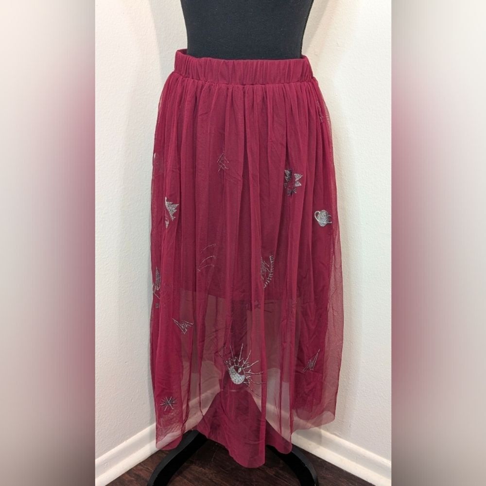 Bongo Whimsigoth Celestial Stars Night Dark Academia Witchy Fairy Skirt M